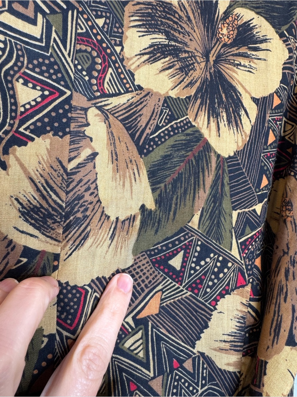 Vintage 90s dark Tropical Print Romper Boho Button Front Playsuit vacation - Picture 9 of 10